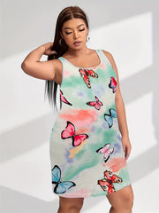 Tie Dye Butterfly Print Tank Nightdress
