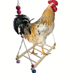 Wooden Swing Toy for Chickens and Parrots - Fun and Durable