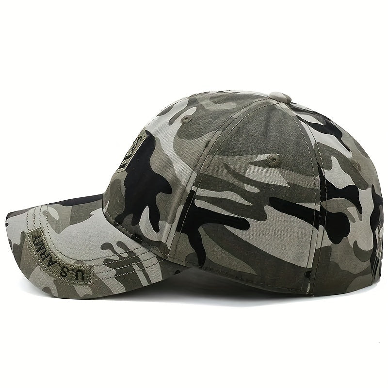 Men's Camo Embroidered Baseball Cap UV Protection Sun Hat