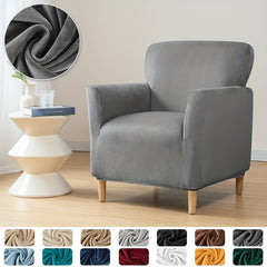 1pc Soft Armchair Slipcovers Elastic Velvet Club Tub Chair Slipcovers