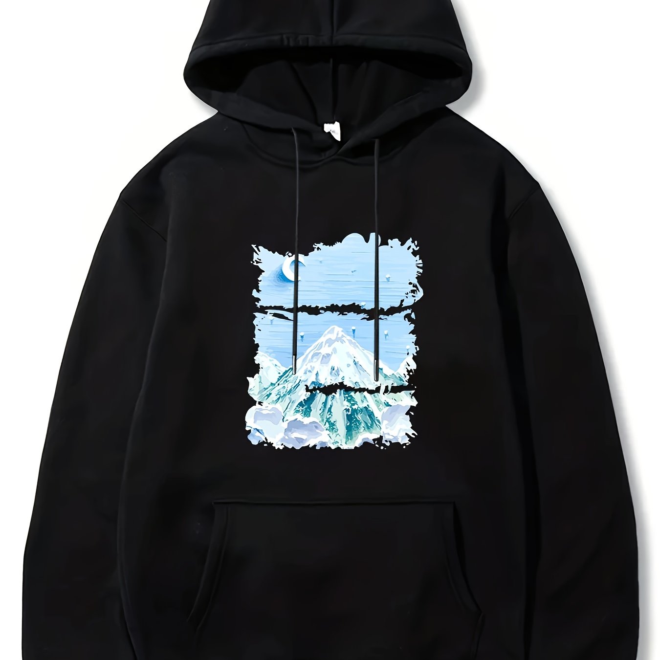 Mountain Print Men's Pullover Hoodie
