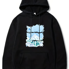 Mountain Print Men's Pullover Hoodie