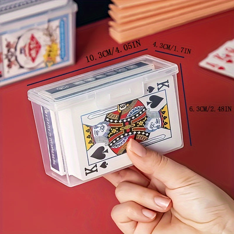 Clear Playing Card Box Deck Case Two Poker Images NO Cards Christmas Gift