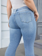 Women's Plus Size Stretch Flared Leg Jeans