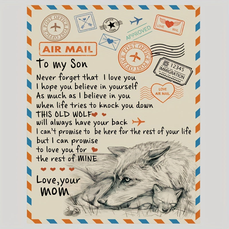 Winter Warm Flannel Digital Print Envelope Letter Blanket