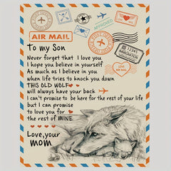 Winter Warm Flannel Digital Print Envelope Letter Blanket