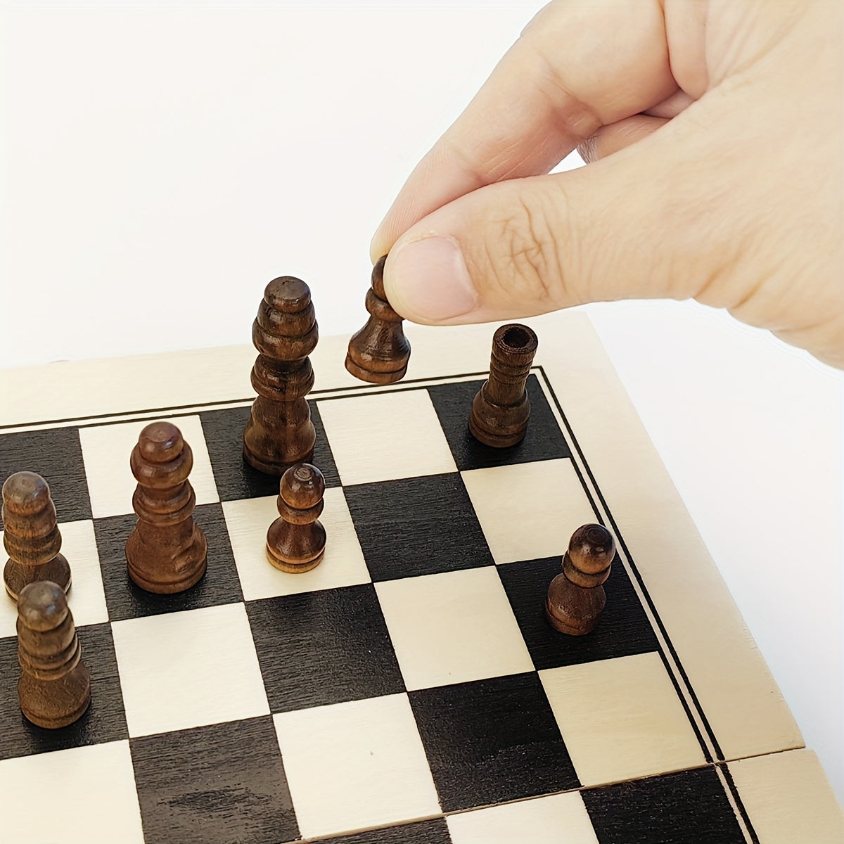Folding Chess Set Portable Board Storage Slot Birthday Gift Beginners Party