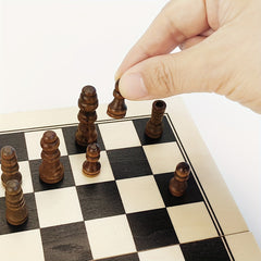 Folding Chess Set Portable Board Storage Slot Birthday Gift Beginners Party