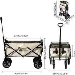 Collapsible Picnic Wagon 150L Capacity Heavy Duty Cart for Sporting Events