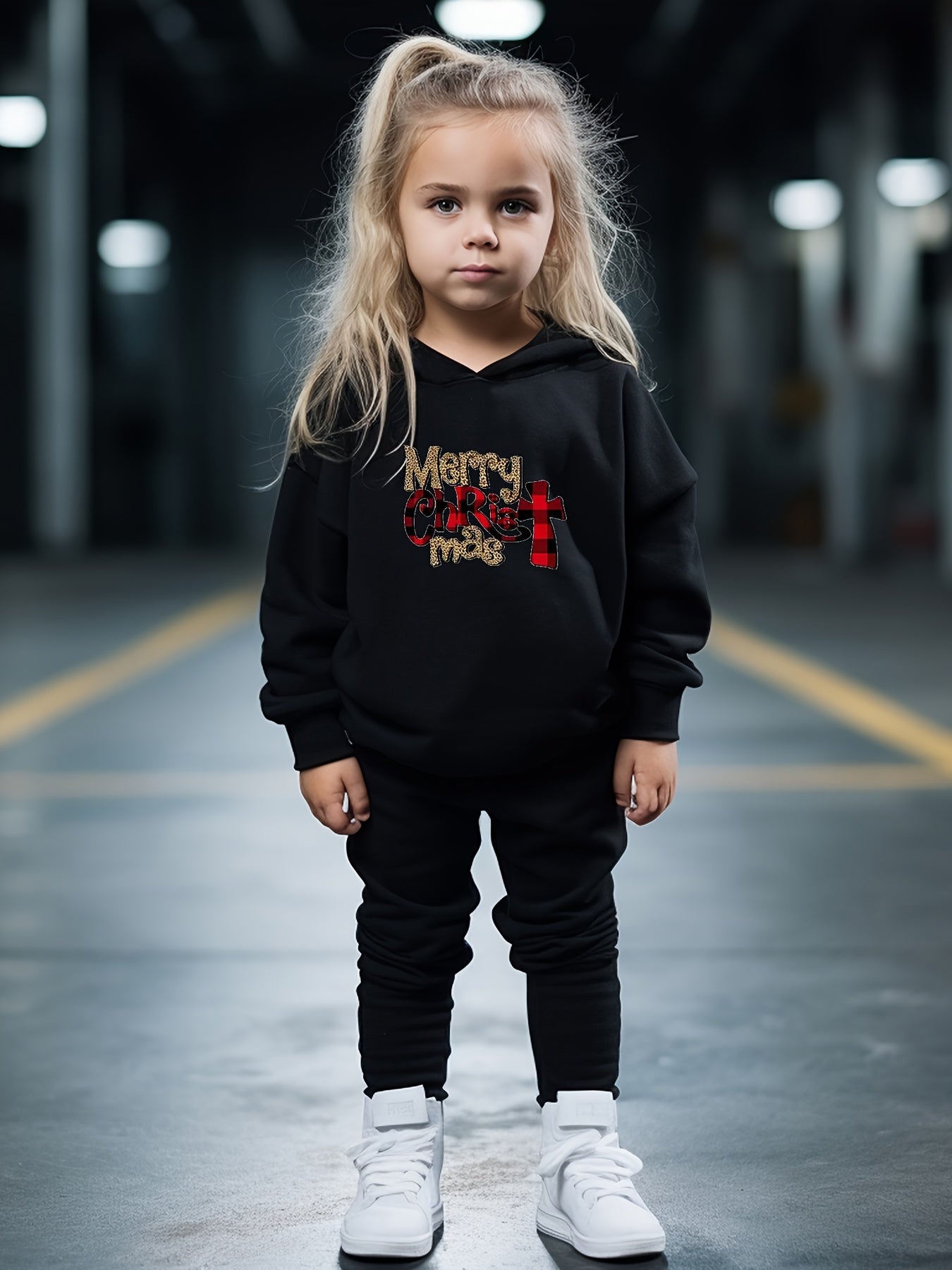 OERYUI Merry Christmas Hooded Pullover Pants Set Sports Spring Fall