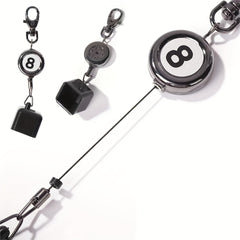 Portable Retractable Billiards Snooker Pool Cue Chalk Holder Clips Keys Chain