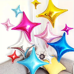 9pcs 25 Four pointed Star Aluminum Foil Balloons Party Decoration