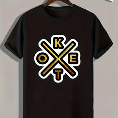Letters Print Men's Graphic T shirt Casual Comfy Tees For Summer