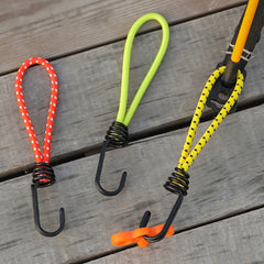 5pcs Tent Elastic Rope with Metal Hook Elastic Belt Fixer Binding Rope