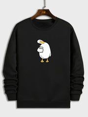 Duck Print Men's Comfy Sweatshirt Long Sleeve Top
