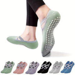 Women's Non Slip Yoga Socks with Extra Grips - 3 Pack