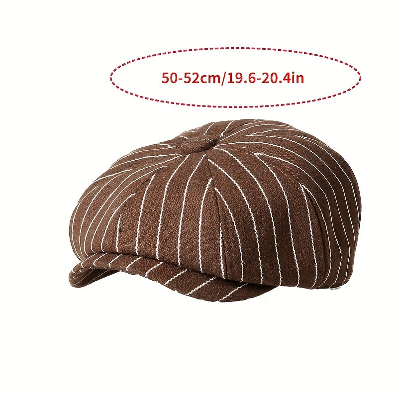 Girls Striped Beret Cap Vintage Classic Holiday Party Gift Accessories