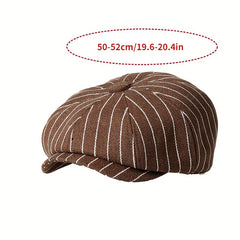 Girls Striped Beret Cap Vintage Classic Holiday Party Gift Accessories