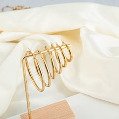 6 Pairs of Golden Round Hoop Earrings Set for Girls