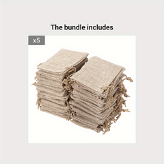 50pcs Small Burlap Jute Hessian Wedding Favor Jewellery Bags Drawstring Pouches