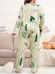 Lounge Set Women's Plus Floral Print Long