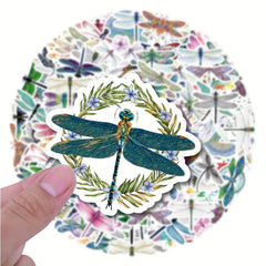 63pcs Dragonfly Stickers Water Bottle Waterproof Insect Decals Car Laptop