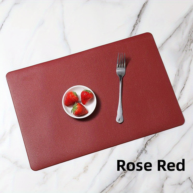 4Pcs PU Leather Placemat - Easy to Clean, Waterproof, Heat Insulation Pad