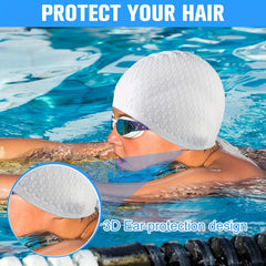 Waterproof Swim Caps for Adults Non Slip Plain Design