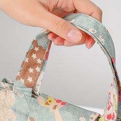 Flower Printed Insulated Lunch Bag - Reusable Aluminum Foil Lunch Box