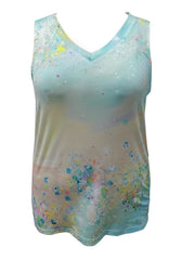 Marble Print V Neck Tank Top