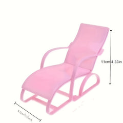 1pc Pink Lounge Chair for Dollhouse & Outdoor Decor