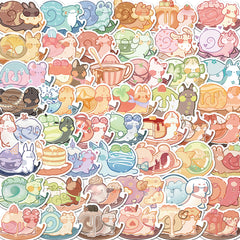 50pcs Adorable Dessert Snail Waterproof Stickers for Decorating