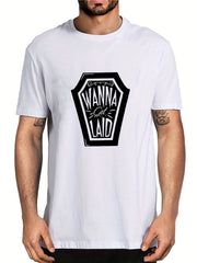 Men's Letter Print T shirt Casual Tee Spring Summer Outdoor
