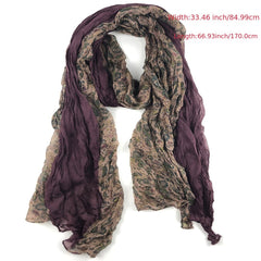 Classic Long Scarf Woven Winter Ladies Warm Pleated Scarf Cold Weather