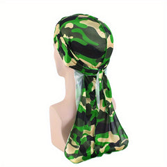 Camouflage Wave Long Tail Hat Turban Pirate Hat Men's And Women's Turban Hat