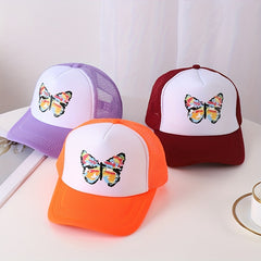 Butterfly Print Y2K Trucker Hat Candy Baseball Cap