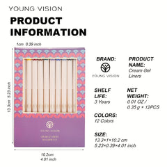 12 Colors Eyeliner Gel Pen Matte Waterproof Eyeliners Set