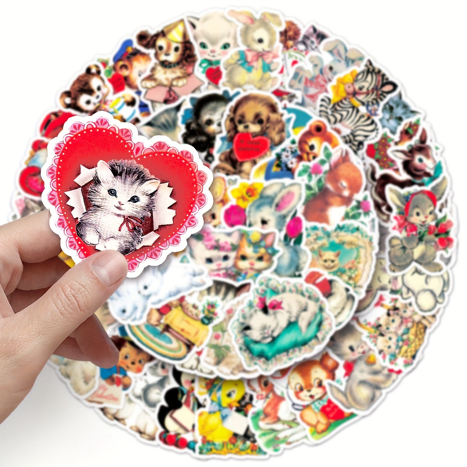 66pcs Cartoon Animal Graffiti Stickers DIY Diary Sticker