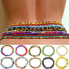 Colorful Elastic Beaded Body Waist Belly Chain for Woman Girl