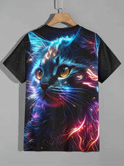 3D Print Boy's T-shirt Breathable Round Neck Casual Top