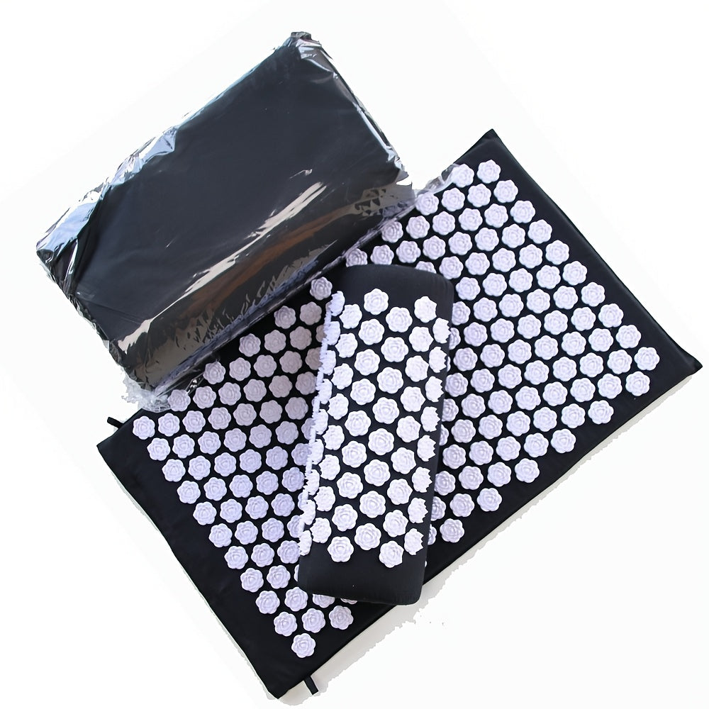Acupressure Mat and Pillow Set for Back and Neck Relief with Storage Bag