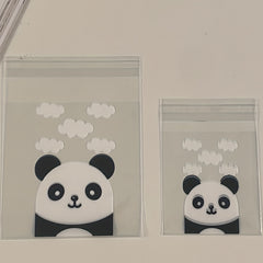 100pcs Panda Cartoon Pattern Self Adhesive Plastic Bags Candy Biscuits