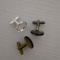 Zinc Alloy Silver Grey Hockey Cufflinks