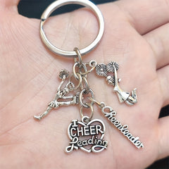 Cheerleading Girls Keychain Durable Alloy Material