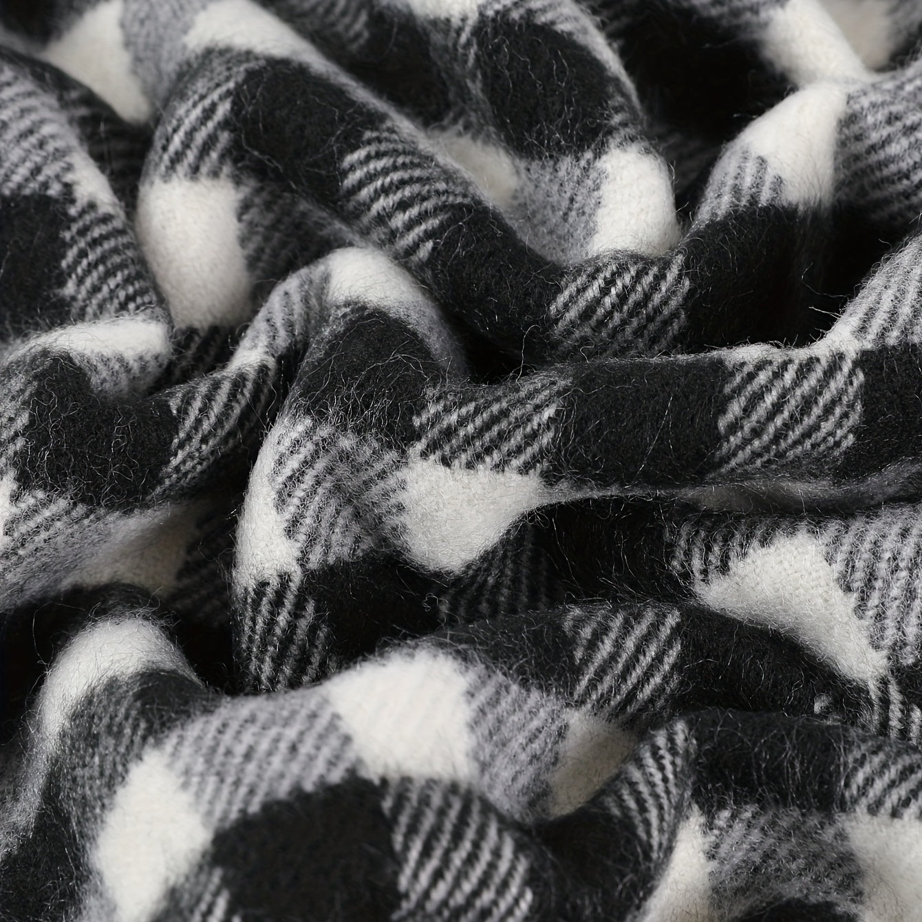 Vintage Plaid Print Scarf & Shawl Windproof Head Wrap Warm Scarves