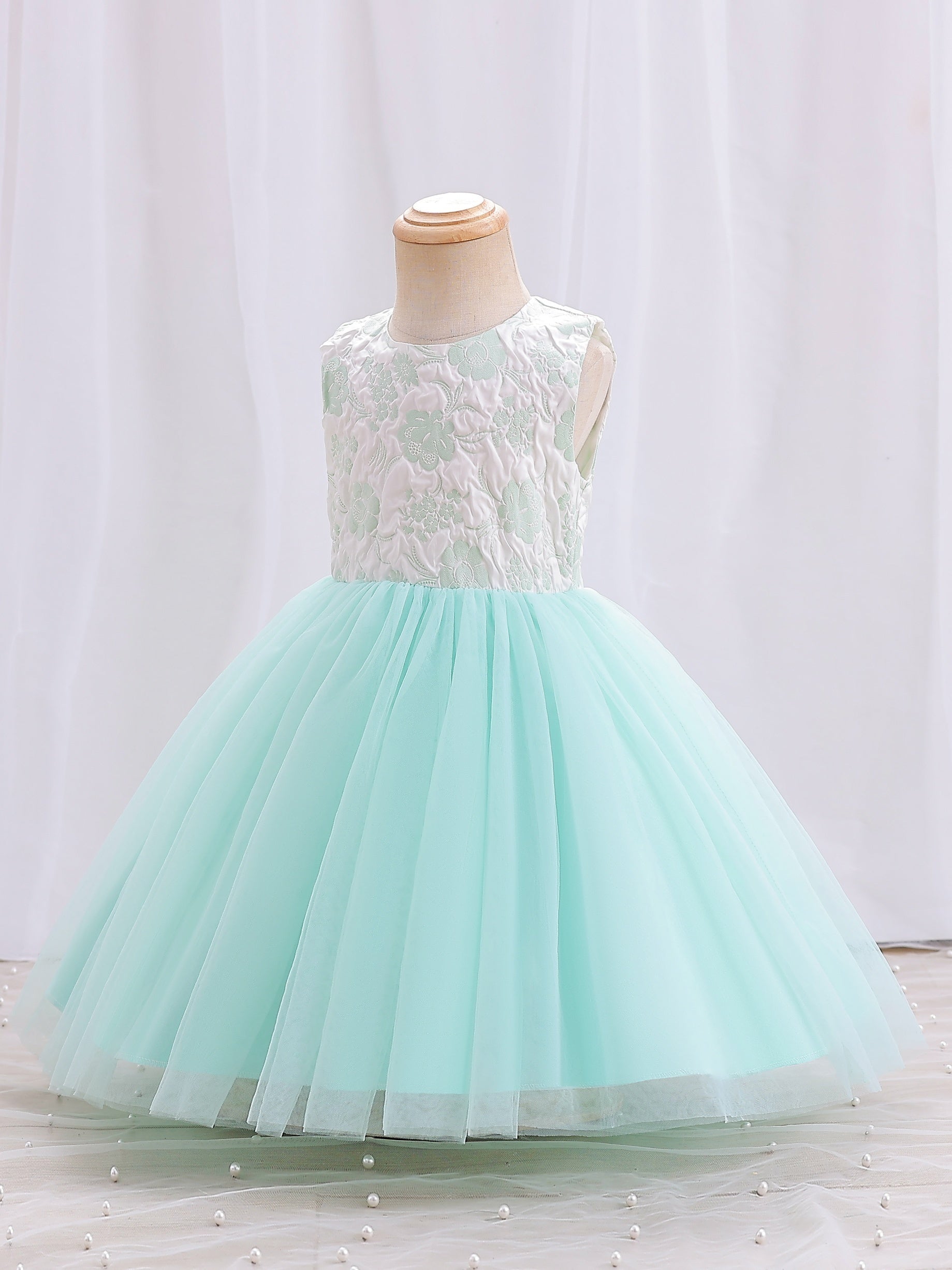 Girls Party Clothes Sleeveless Mesh Princess Dress