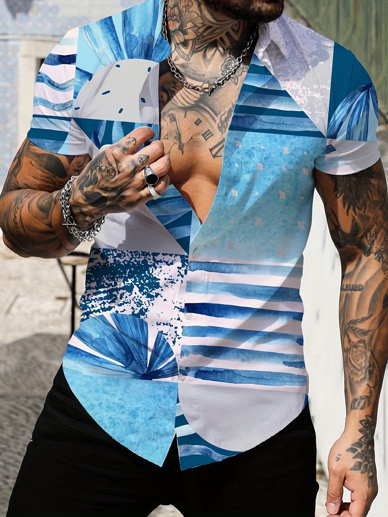 Casual Short Sleeve Hawaiian Shirt for Men
