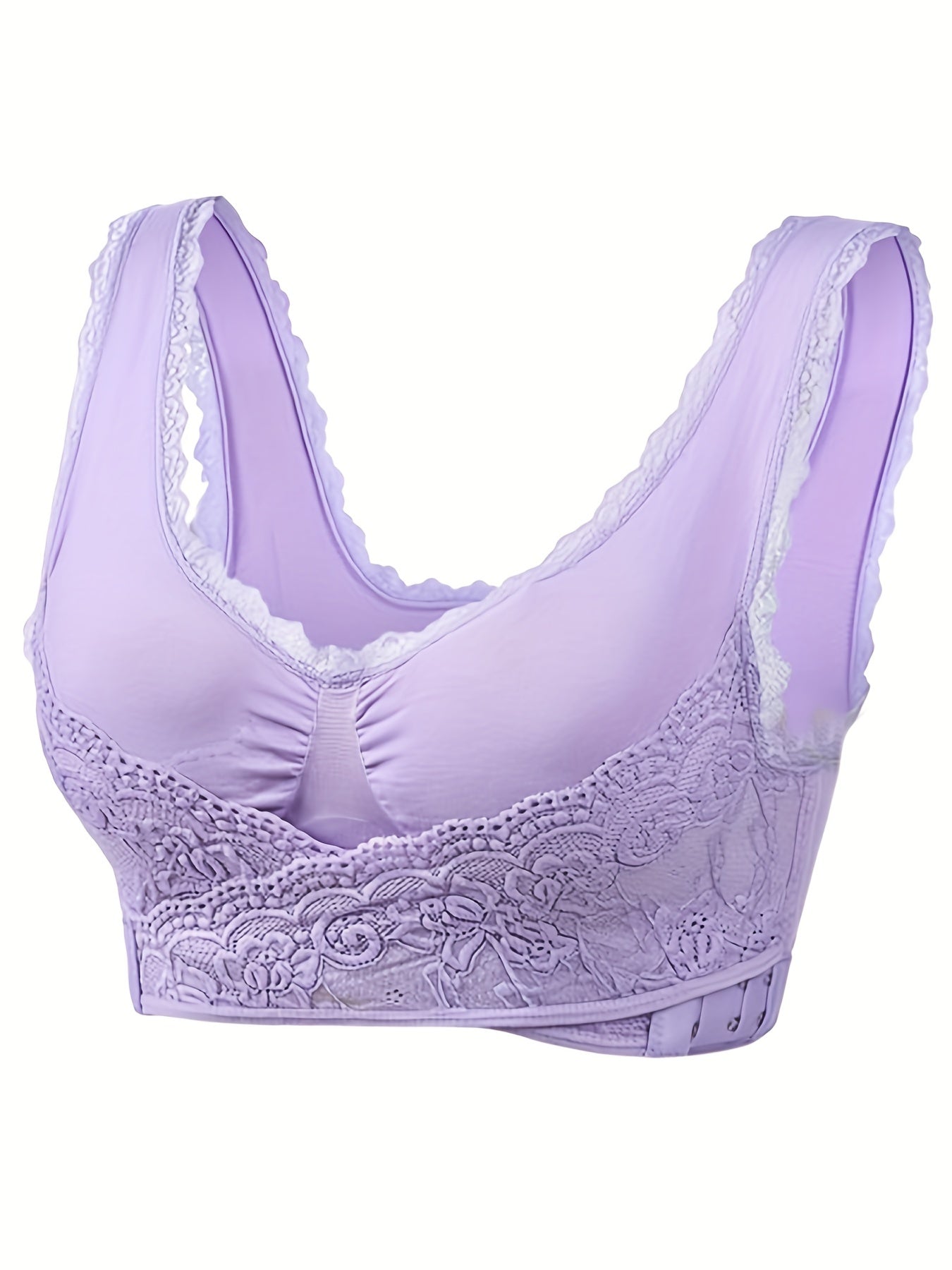 Lace Wireless Sports Bra Criss Cross Side Buckle Tank Bra