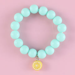 Girls Soft Pottery Fruit Pendant Kids Bead Bracelet