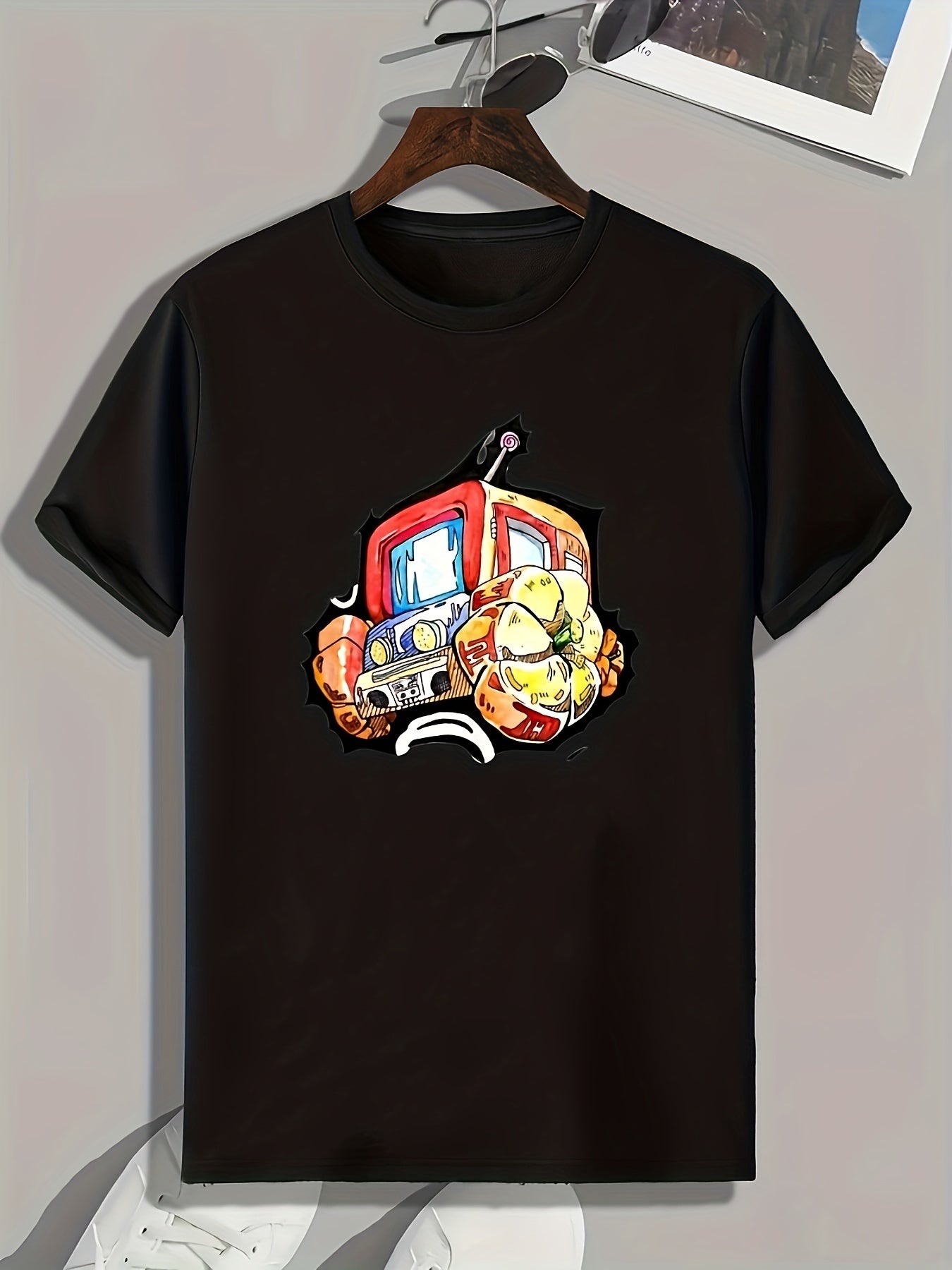 Creative Car Print Men's Graphic T shirt Casual Comfy Tees For Summer